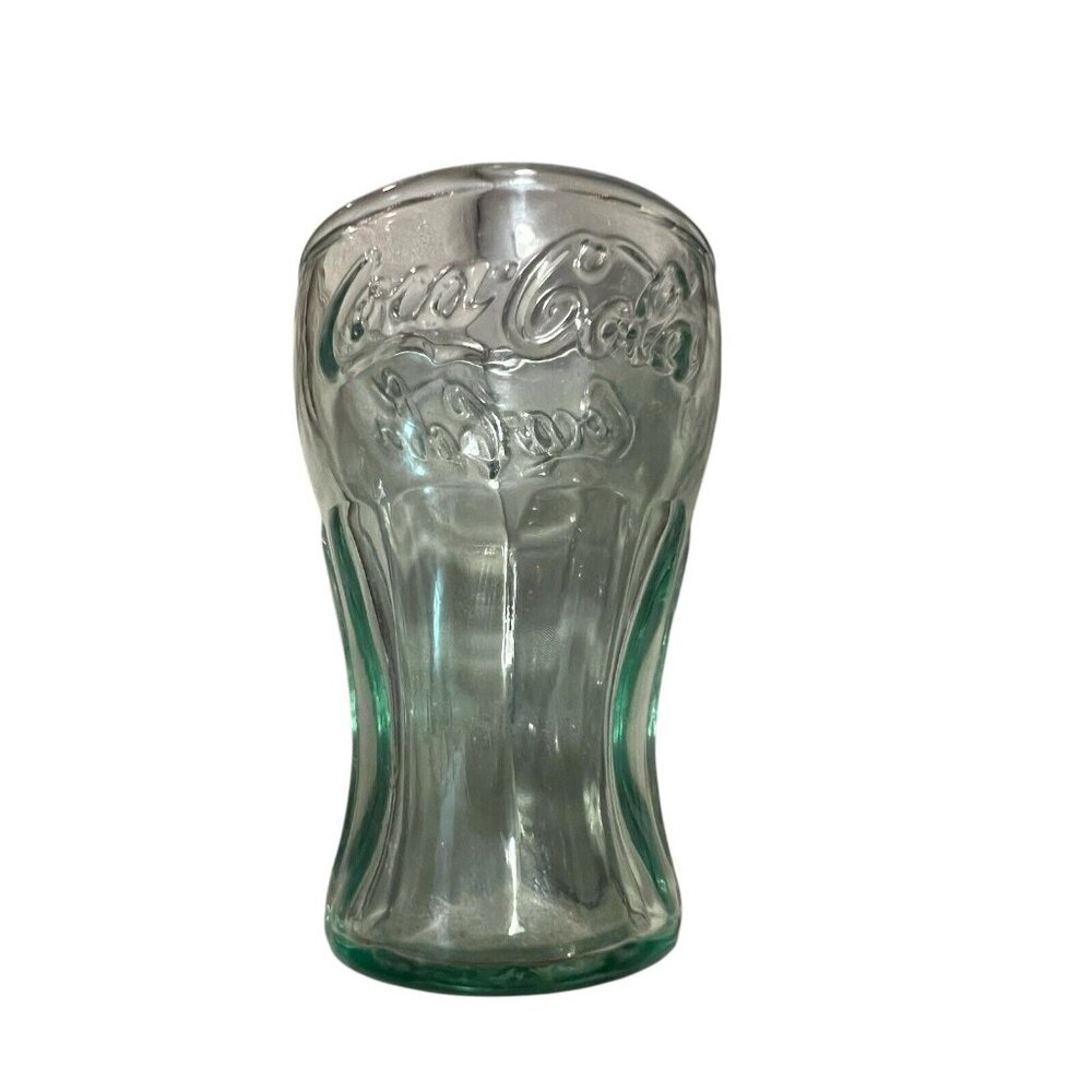 Coca-Cola‎ Coke “Genuine Glass” Mini Juice Shot Light Green 2.5 oz 3” tall